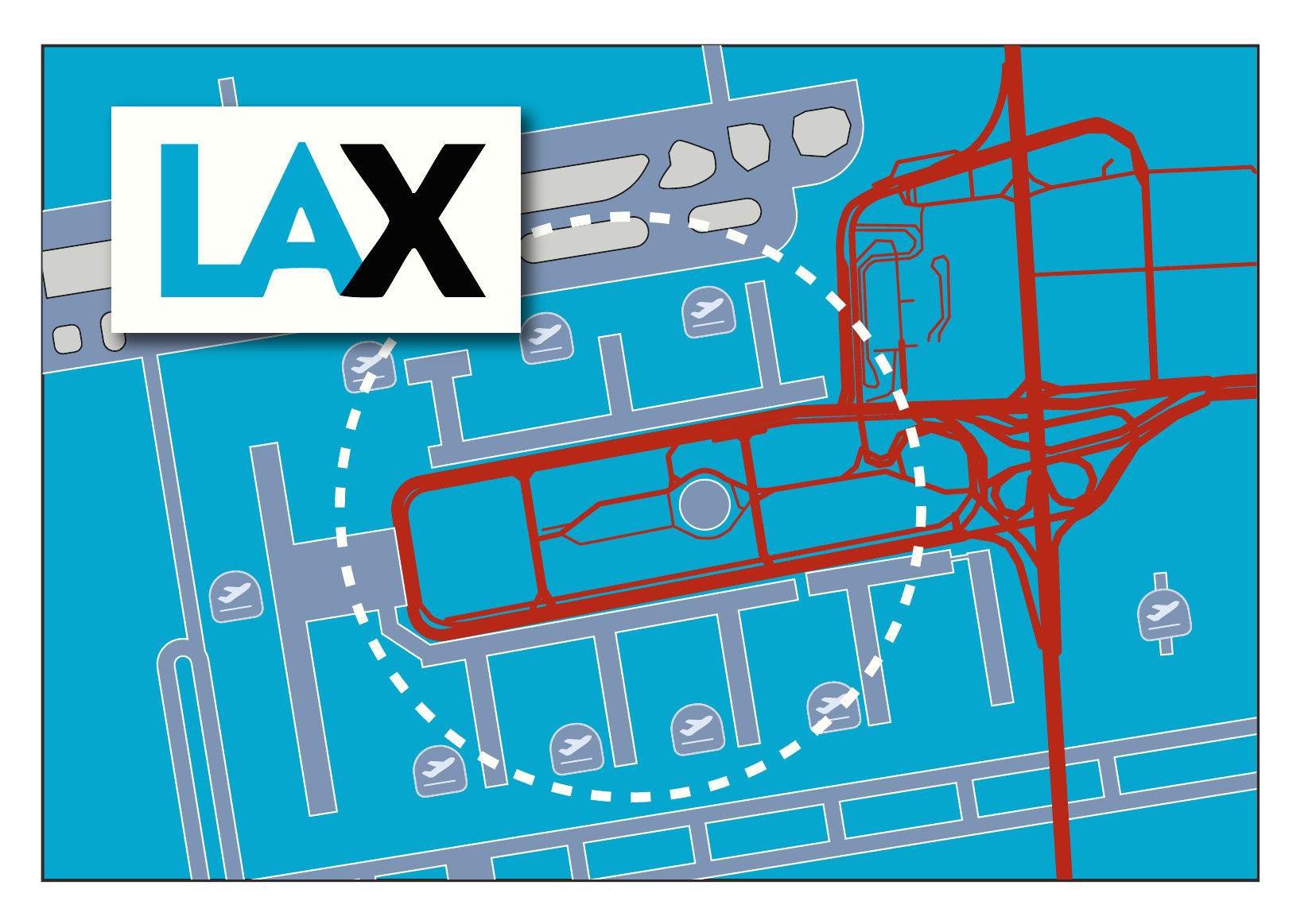 LAX Central Terminal Area — the gridlock horseshoe