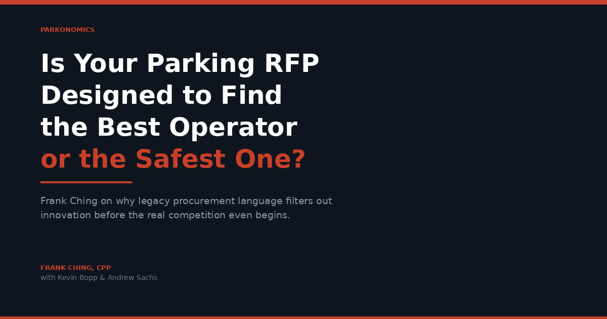 Procurement Is Still Buying the Past While Parking Has Moved to 2026